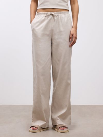 Arne - Womens Linen Trouser - Stone