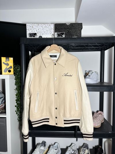 Amiri Bone Varsity Jacket - Alabaster, Size 50 (Medium) BNWT