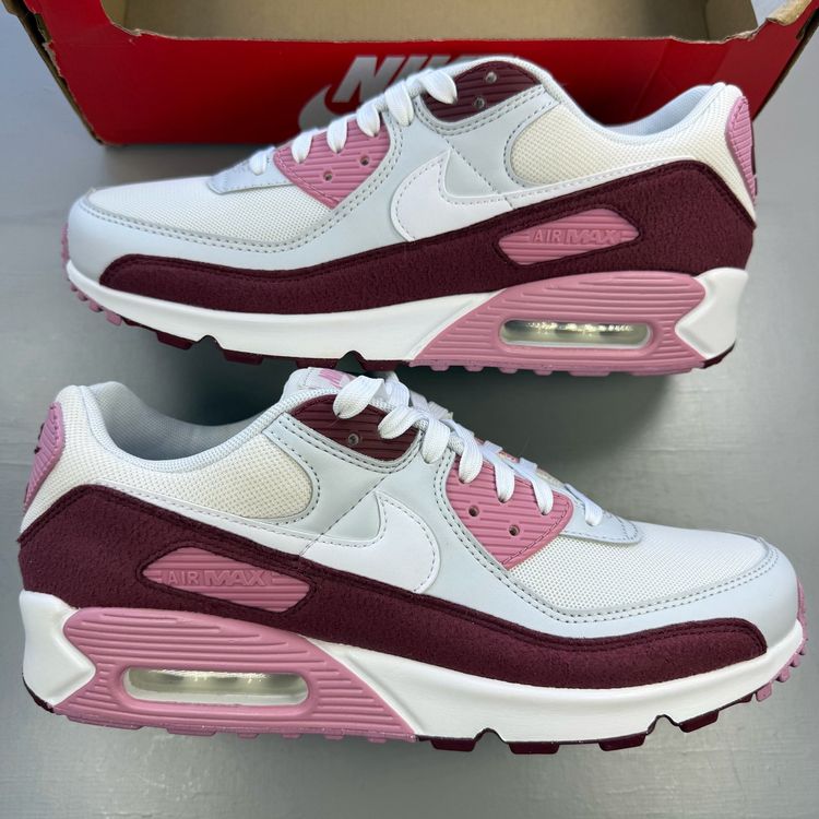 Nike Air Max 90 SE Neapolitan Trainers UK 8 White Burgundy Pink HM9451-600