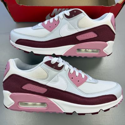 Nike Air Max 90 SE Neapolitan Trainers UK 8 White Burgundy Pink HM9451-600