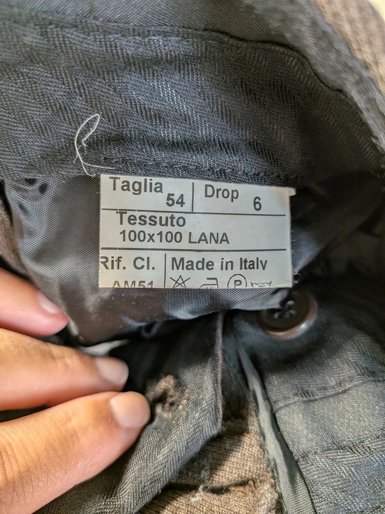 Abito uomo Fusaro dal 1893 marrone 100% lana tasmania IT 54 imagen 8