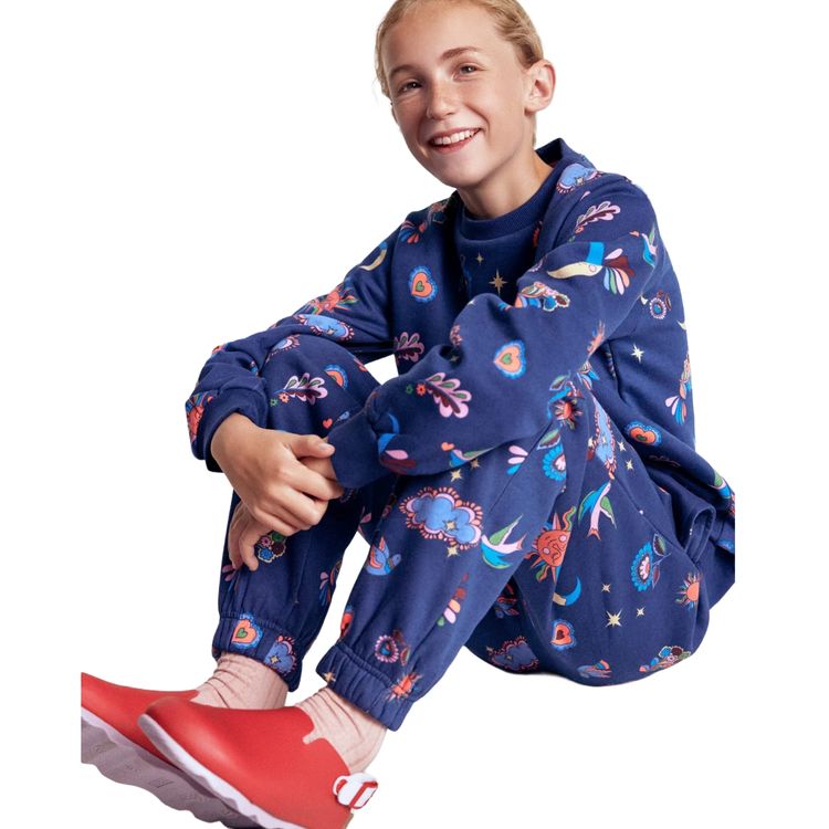 Mini Boden Girls Sweatshirt Printed  College Celestial In Navy image 4