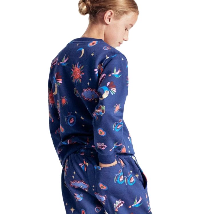 Mini Boden Girls Sweatshirt Printed  College Celestial In Navy image 5