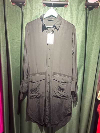 Autograph Long Sleeve Button-Up Shirt Dress