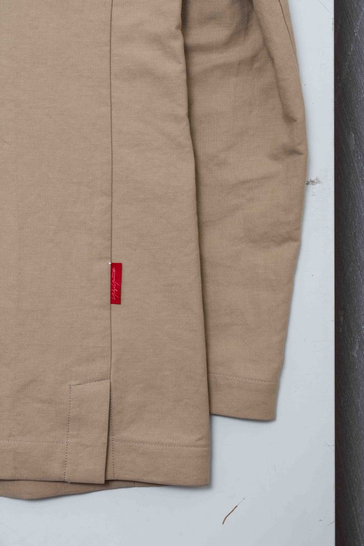 Yohji Yamamoto POUR HOMME Beige Cotton Twill Peaked Lapel Blazer image 4