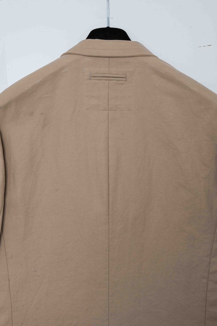Yohji Yamamoto POUR HOMME Beige Cotton Twill Peaked Lapel Blazer image 13