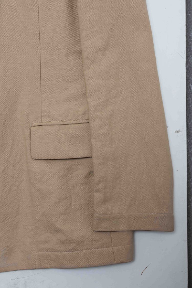 Yohji Yamamoto POUR HOMME Beige Cotton Twill Peaked Lapel Blazer image 11