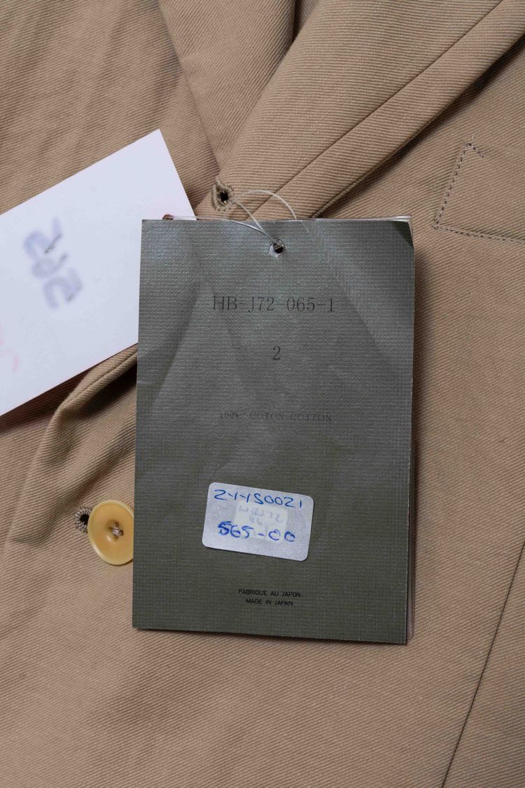 Yohji Yamamoto POUR HOMME Beige Cotton Twill Peaked Lapel Blazer image 5