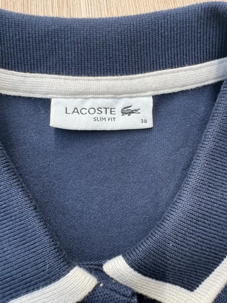 Robe polo Lacoste slim finitions contrastées crocodile brodé bleu marine Femme taille FR 38 image 3