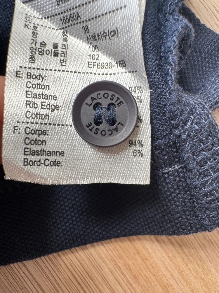 Robe polo Lacoste slim finitions contrastées crocodile brodé bleu marine Femme taille FR 38 image 5