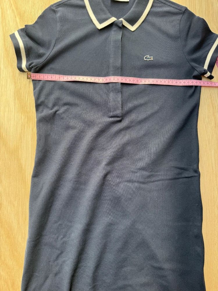 Robe polo Lacoste slim finitions contrastées crocodile brodé bleu marine Femme taille FR 38 image 8