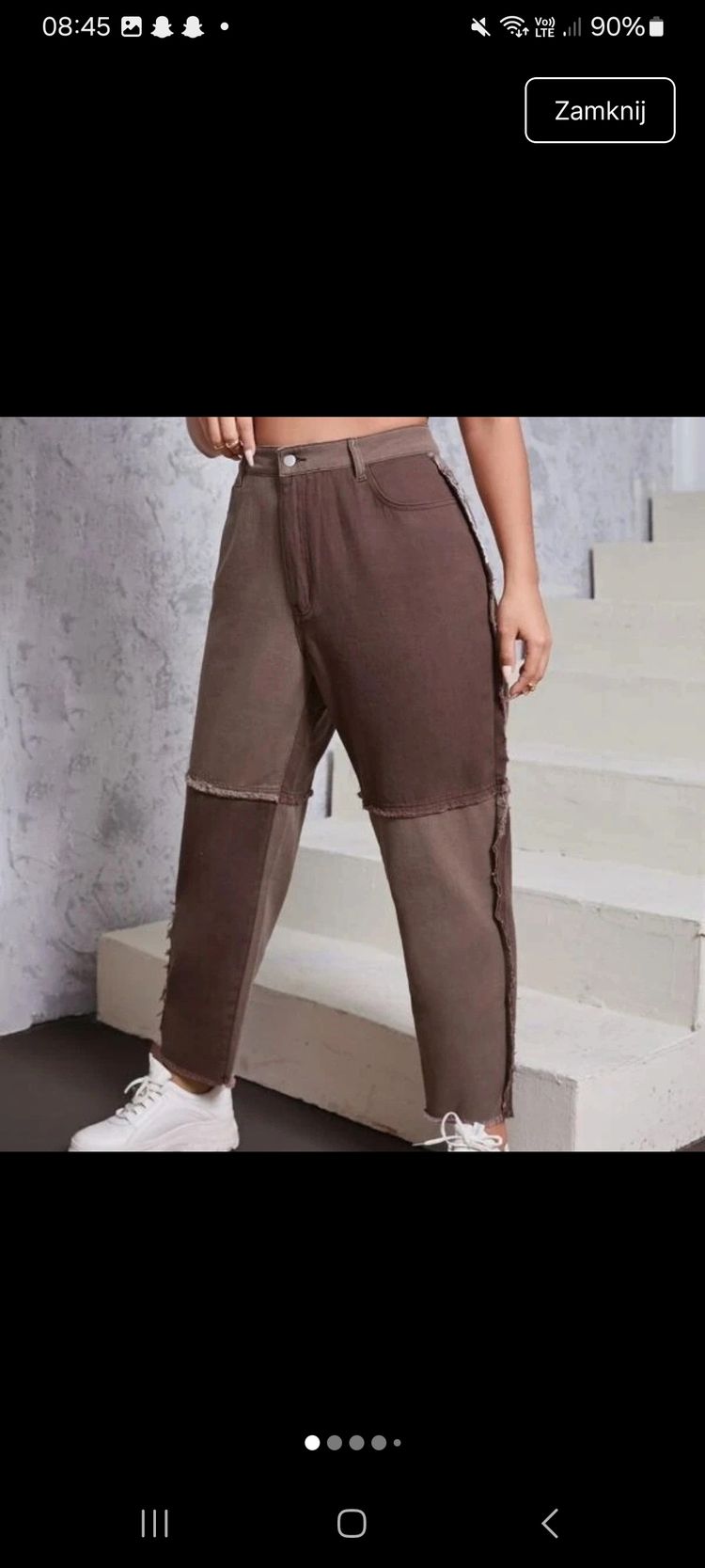 SHEIN Two-Tone Patchwork Pants product image