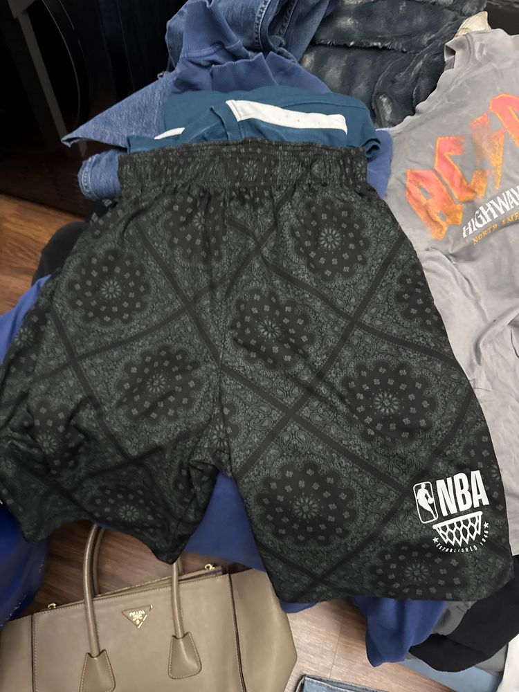 Black Patterned Nba Shorts vintage 