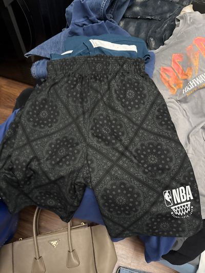 Black Patterned Nba Shorts vintage