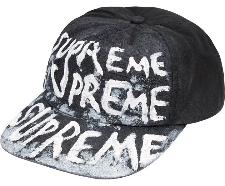 SUPREME PAINTED 5 PANEL 'BLACK' CAP