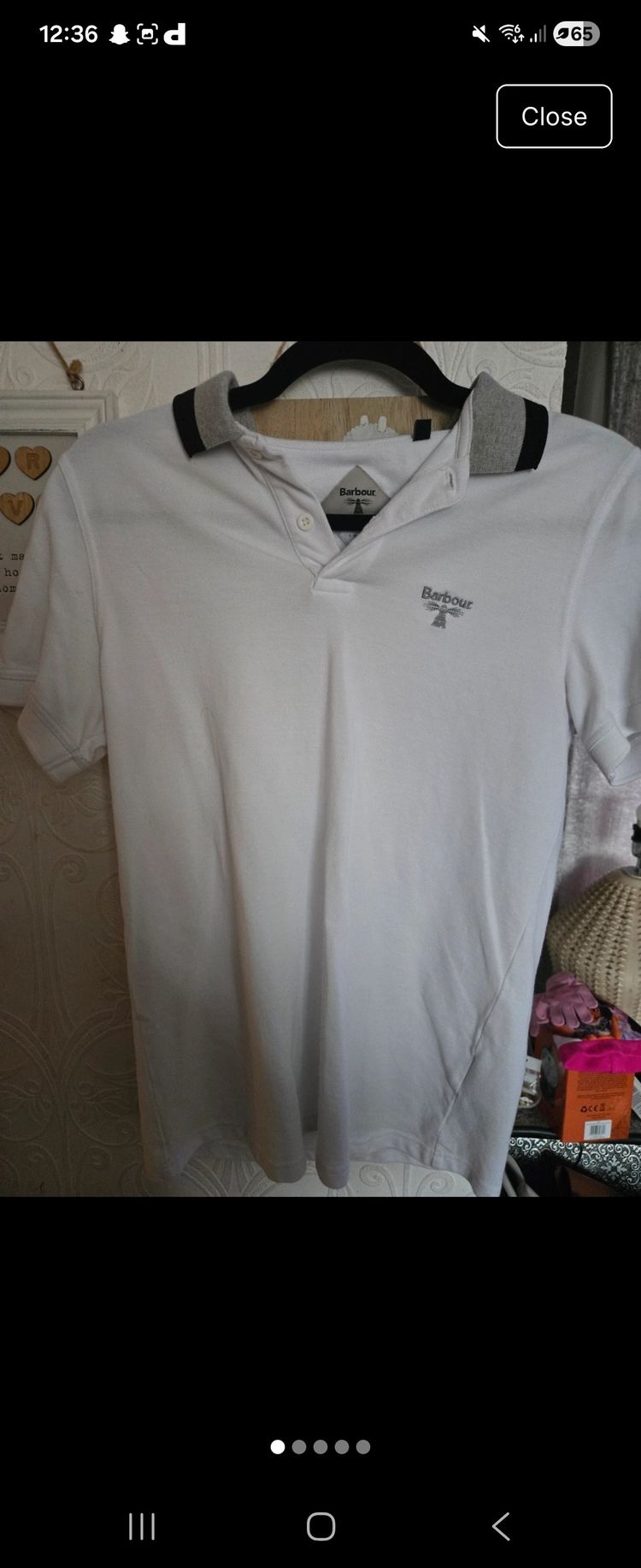 Barbour white polo shirt
