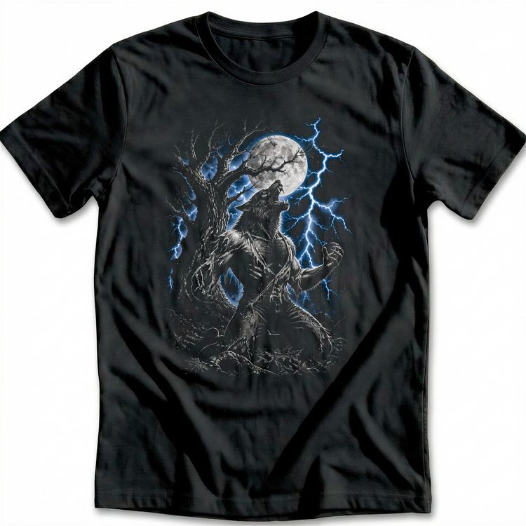 Werewolf Oak Blue Lightning T-Shirt GC image 1