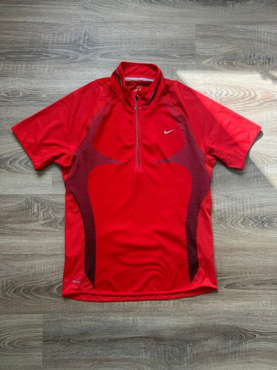 00s Red Nike Quarter Zip Running T-shirt (M)