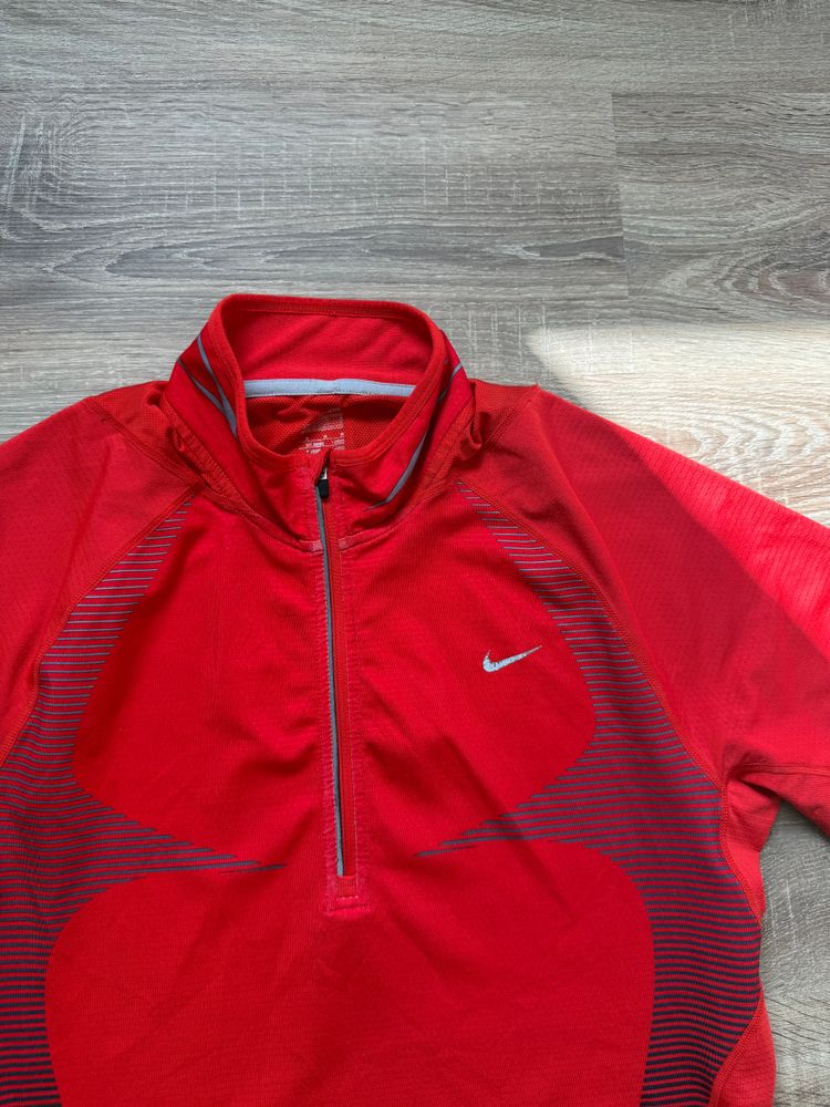 00s Red Nike Quarter Zip Running T-shirt (M) image 7