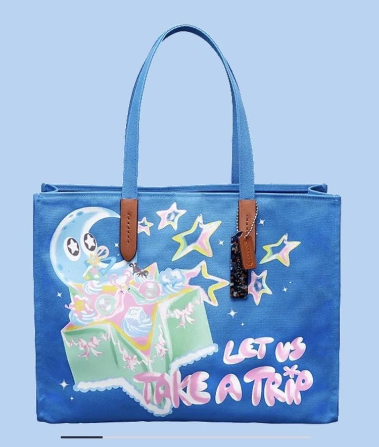 Coach Coachtopia Tote bag Let Us Take A Trip BNWT Recycled Trippy Hippy Style image 1