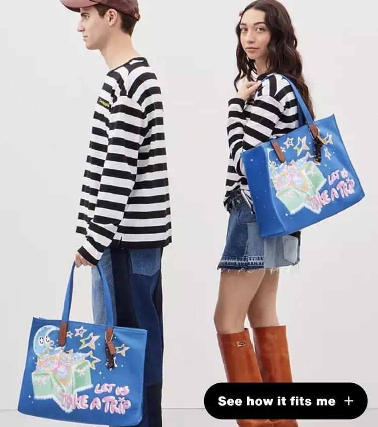 Coach Coachtopia Tote bag Let Us Take A Trip BNWT Recycled Trippy Hippy Style imagen 3