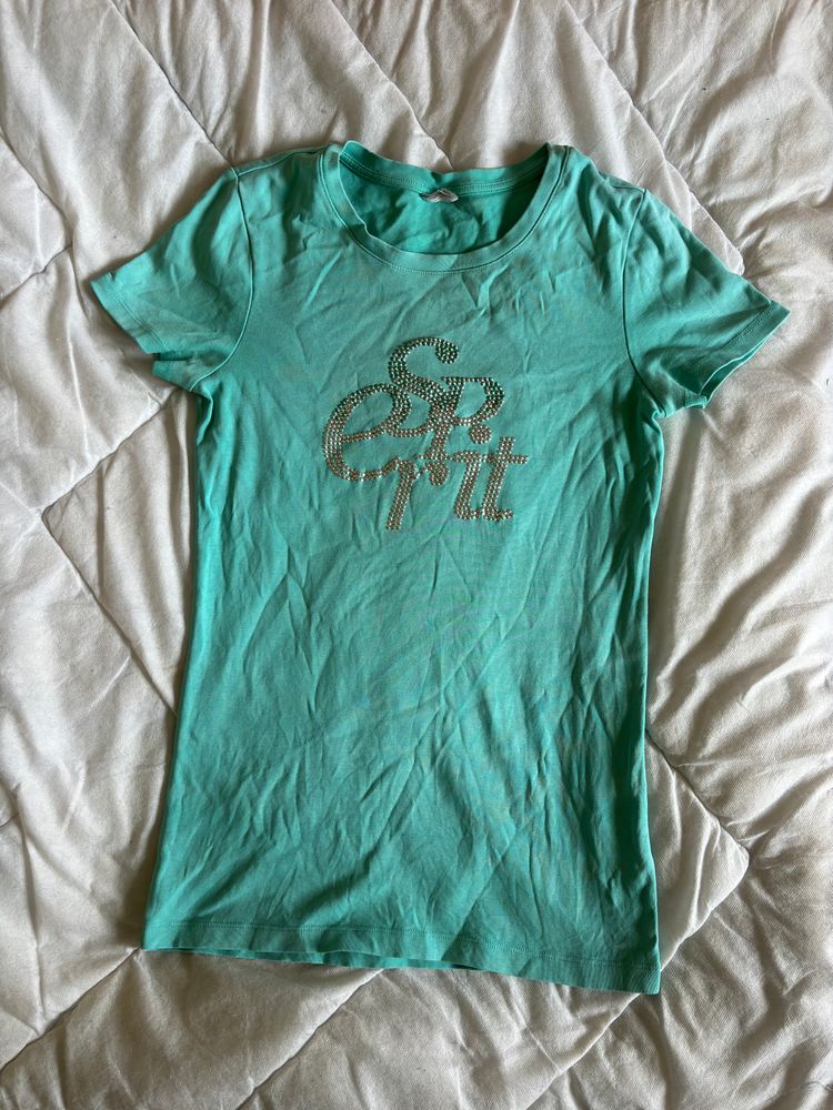 Esprit Turquoise Studded Logo T-Shirt