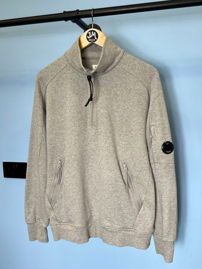 Medium C.P. Company Grey Quarter Zip Sweatshirt Jumper
