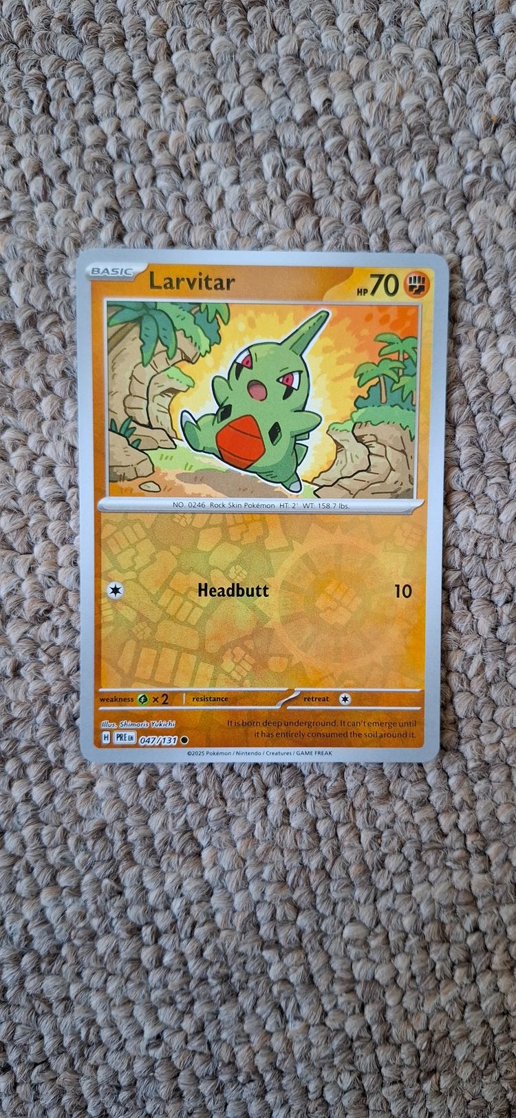 Larvitar Pokémon Card