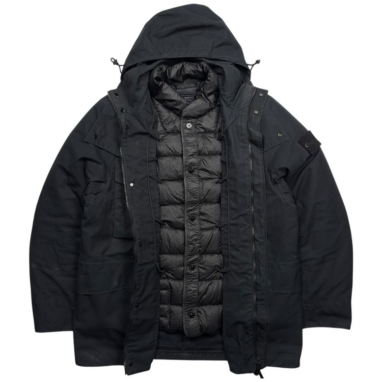 A/W 22 Stone Island O-Ventile Ghost Dutch Rope Down Jacket - Black image 1
