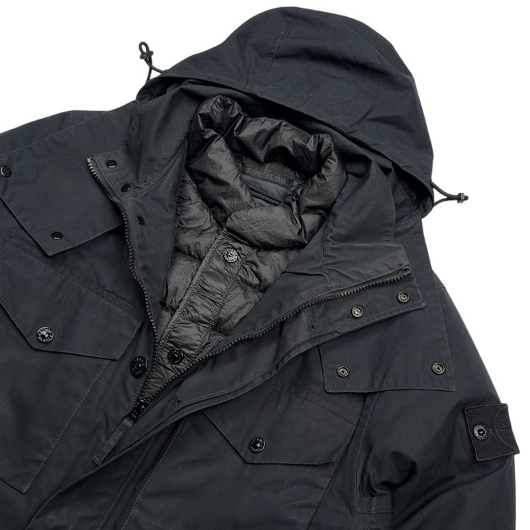 A/W 22 Stone Island O-Ventile Ghost Dutch Rope Down Jacket - Black image 3