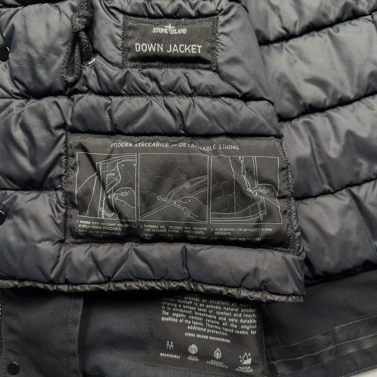 A/W 22 Stone Island O-Ventile Ghost Dutch Rope Down Jacket - Black image 2