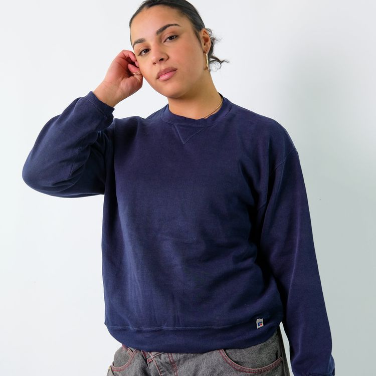 Navy Blue 90s Russell Athletic Sweatshirt (S) image 5