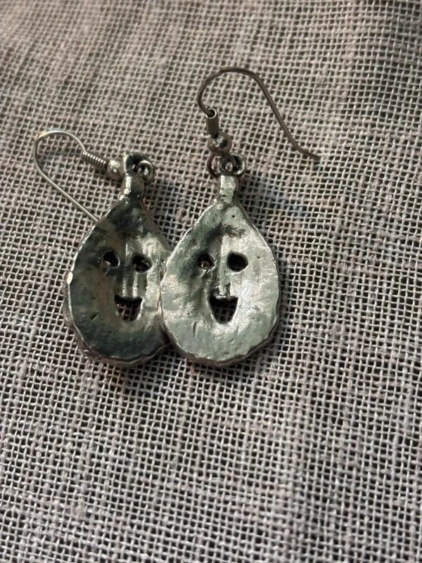 Metal Clown Face Earrings image 3