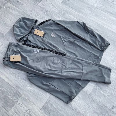 Nike Air Max Woven Tracksuit Zip Windbreaker Hoodie Track Pants Set - Grey