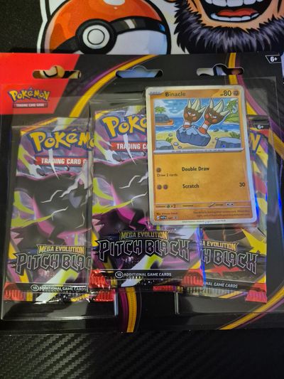 Mega Evolution Pitch Black Triple Blister With Binacle Card