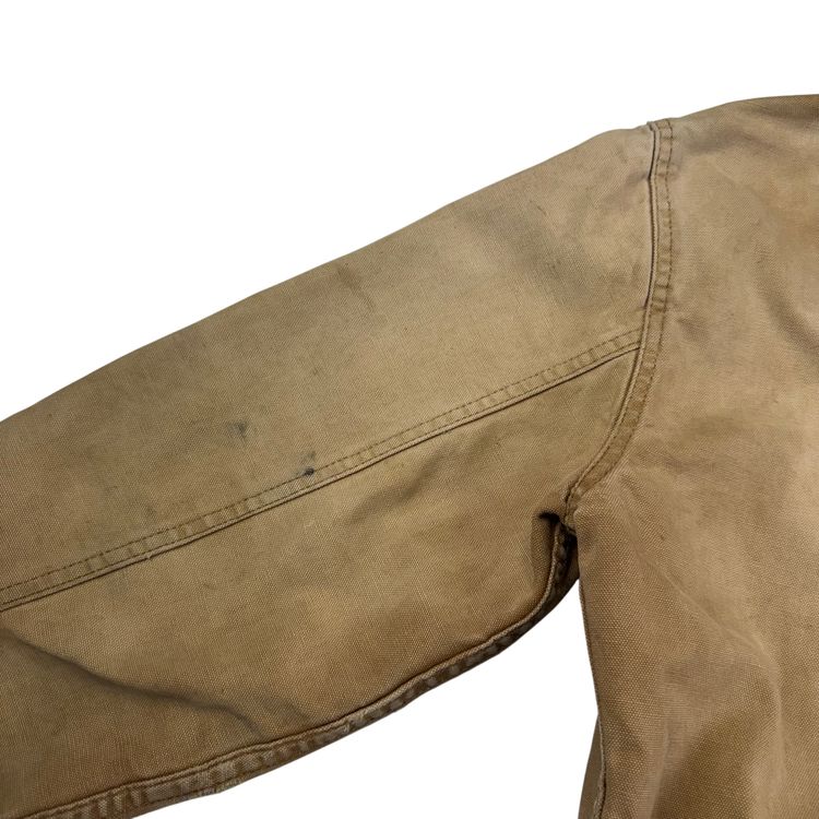 Vintage 80's Carhartt Active Hooded Workwear Jacket Beige image 4