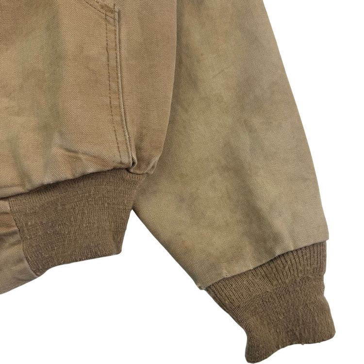 Vintage 80's Carhartt Active Hooded Workwear Jacket Beige image 3