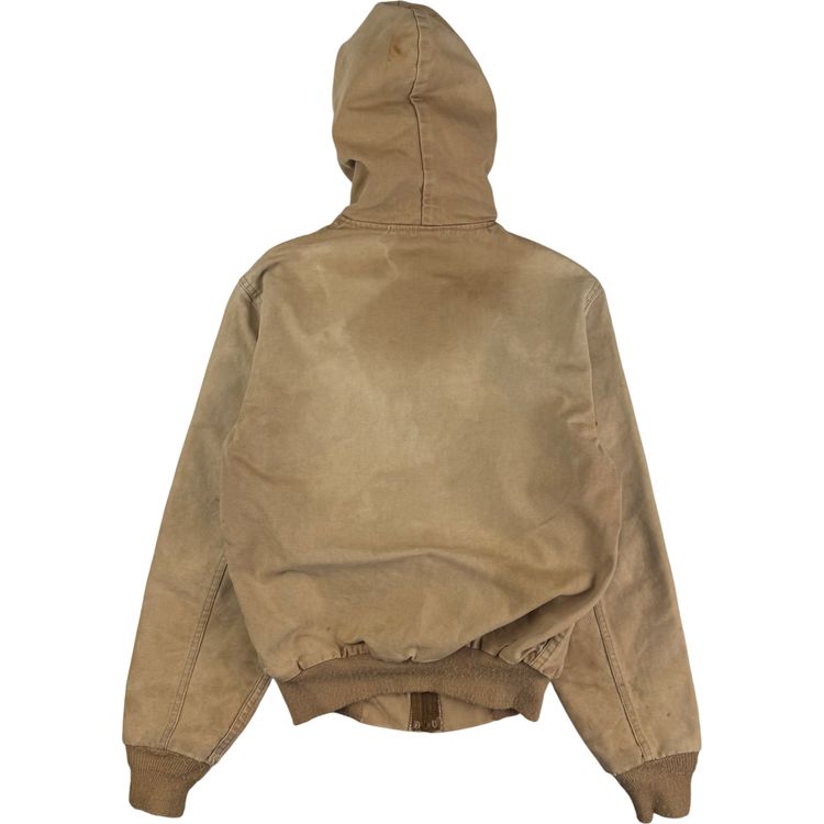 Vintage 80's Carhartt Active Hooded Workwear Jacket Beige image 6