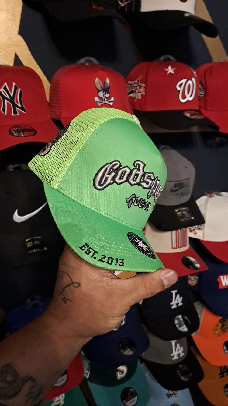 Green Mesh Trucker Cap