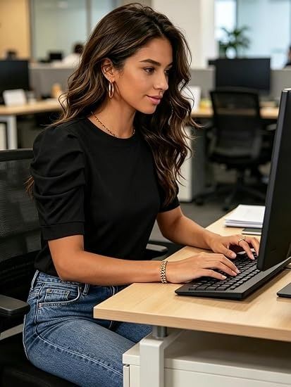 Black Puff Sleeve Top 4