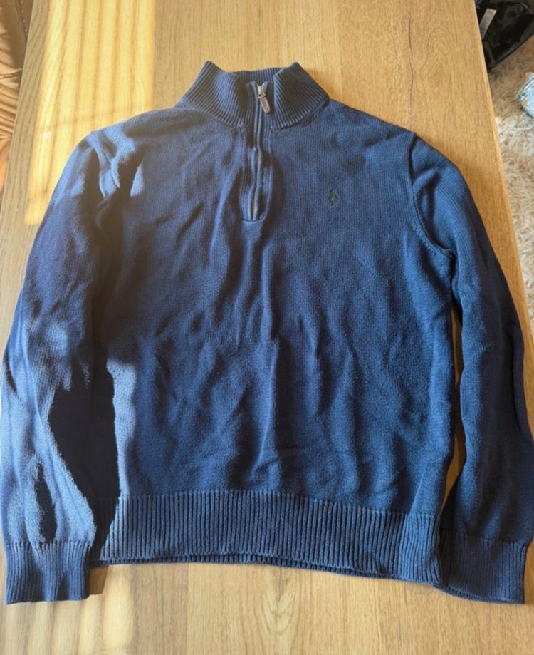 Polo Ralph Lauren Navy Blue Quarter-Zip Sweater obraz 1