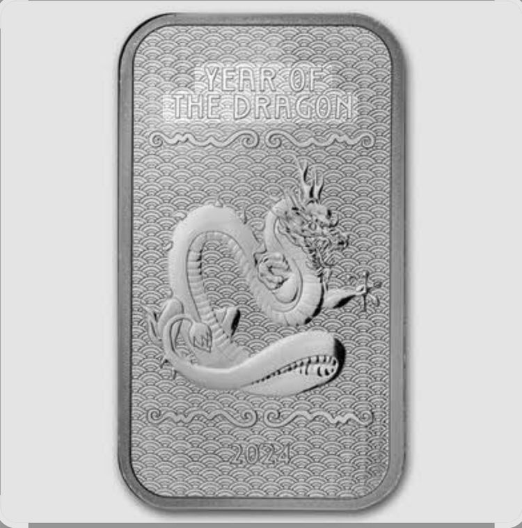 1oz Year of the Dragon Silver Bar