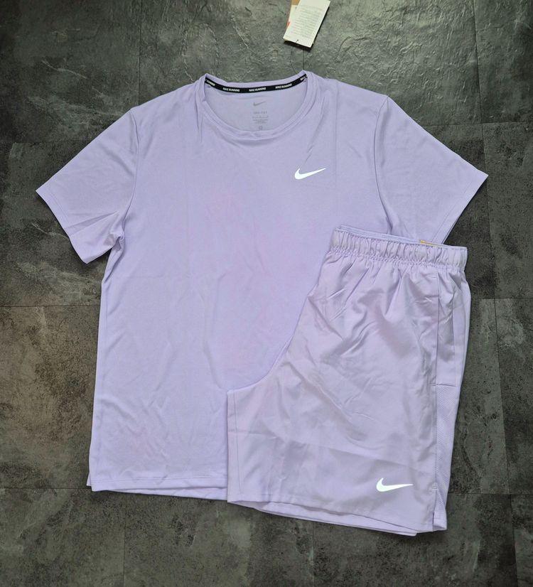 Nike Lavender Miler And Shorts Set