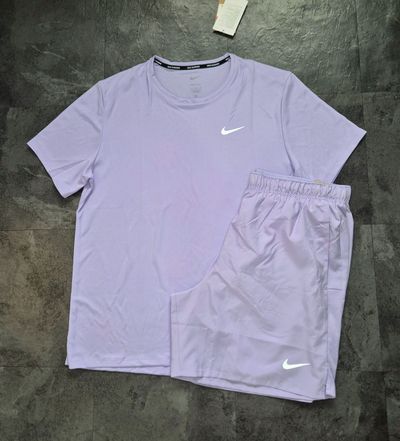 Nike Lavender Miler And Shorts Set