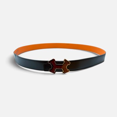 Fibbia da cintura H e pelle reversibile per cintura 32 mm