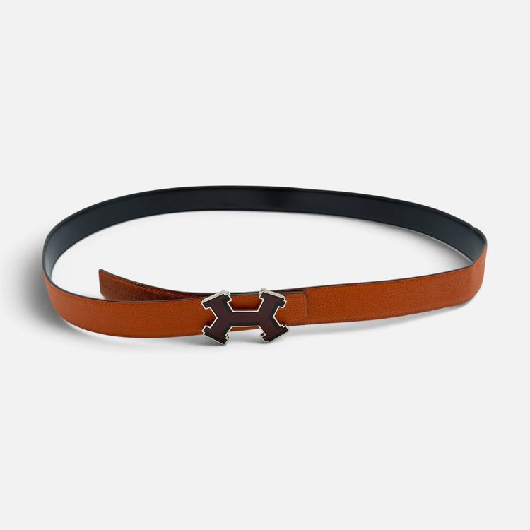 Fibbia da cintura H e pelle reversibile per cintura 32 mm image 1