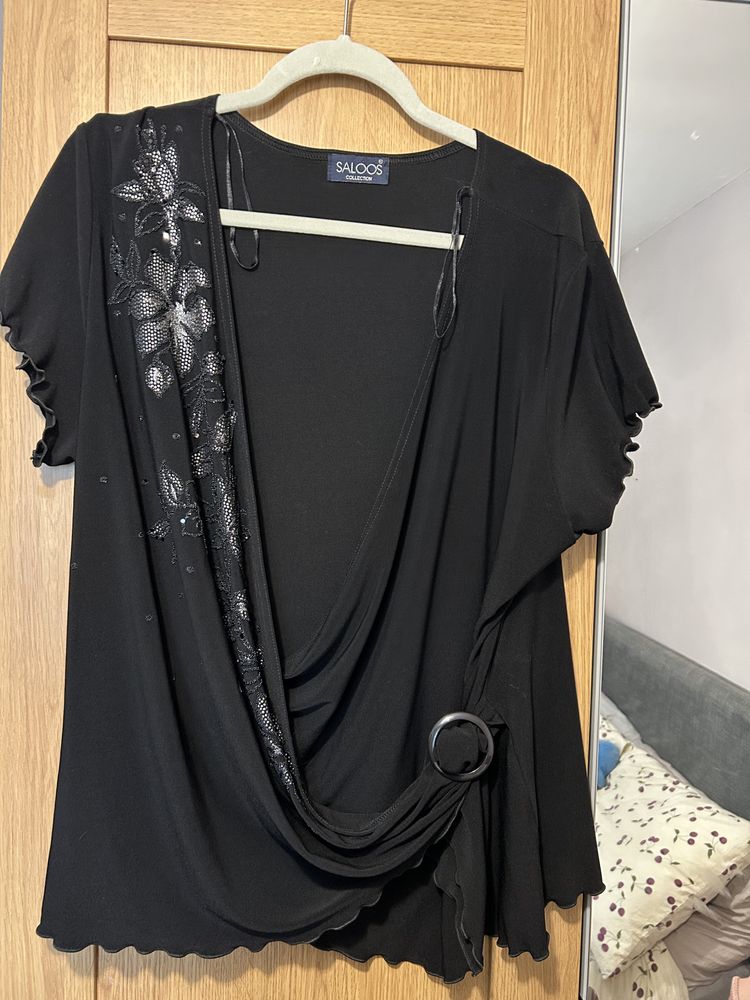 Other SALOOS Black Floral Accent Wrap Top product image
