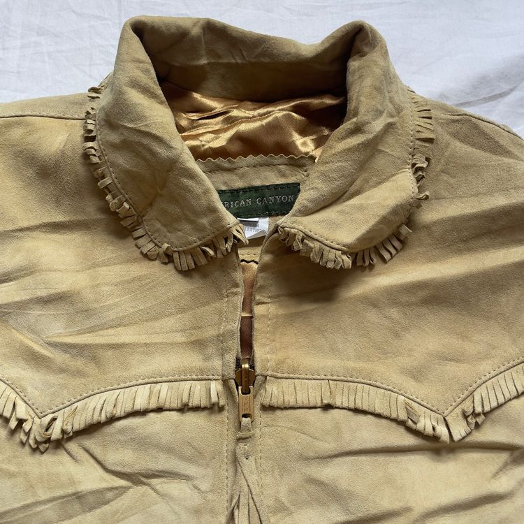 Y2K American Canyon Cream  Suede Leather Jacket image 3