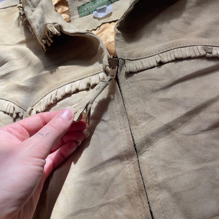 Y2K American Canyon Cream  Suede Leather Jacket image 6