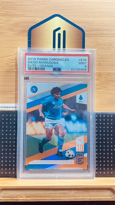 PSA 9 - Diego Maradona - Napoli - Elite Orange - 2019 Panini Chronicles Serie A